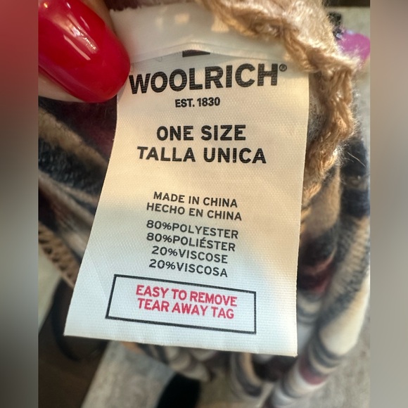 Woolrich Plaid Wrap Scarf O/S - Picture 4 of 4